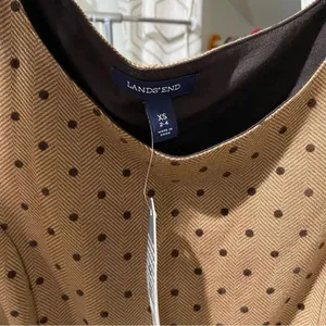 Land's End Women's Fit and Flare Polka Dot Dress XS 2-4 thumbnail 2