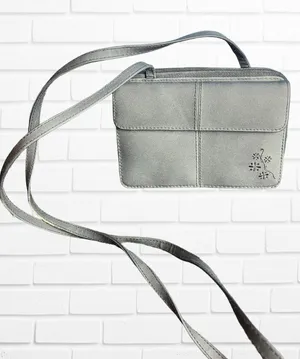 5/$25 Kathy Ireland Purse‎ Crossbody Grey Blue Flower Floral thumbnail 1