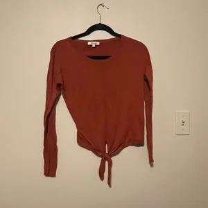 Madewell Burnt Orange Modern Tie-Front Sweater Top Size‎ XS thumbnail 3