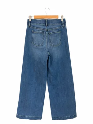 SPANX Seamed Front Wide Leg Jeans Blue Size Medium thumbnail 8
