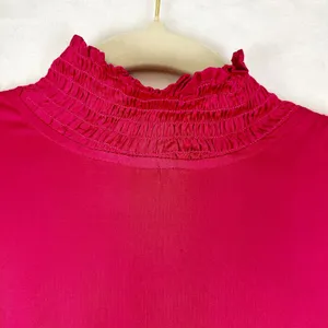 Karlie Solid Smock Neck Midi Dress Size Medium Pink Magenta NEW Satin Thigh Slit thumbnail 7