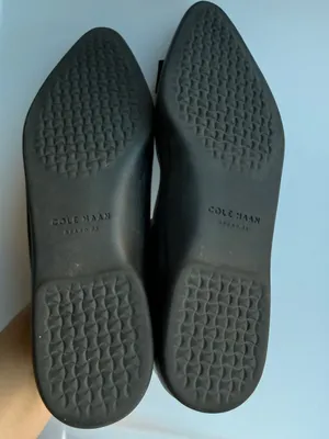 Cole Haan Black Leather Bow Peep-Toe Flats 7B thumbnail 6