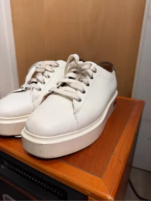 Paolo Women’s White Platform Sneakers - Chunky Casual Lace-Up Shoes. Size: 7.5 thumbnail 4