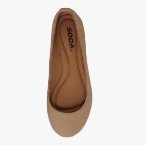 Soda Nubuck Nude Kreme Comfy Ballet Flats thumbnail 2