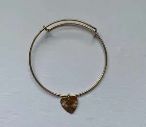 Handmade gold heart charm bracelet thumbnail 2