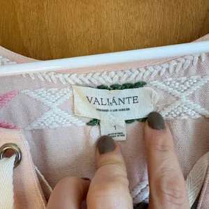 VALIANTE Anthro Pink Embroidered Bird Lace Up Tunic Top‎ Blouse Women's Size 1 thumbnail 5