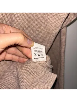 Dreamers by Debut Tan Waffle Knit Casual V Neck Sweater size Medium thumbnail 8