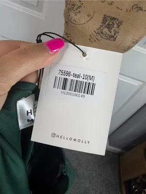 Hello Molly Teal One Shoulder Midi Dress Tie Waist Slit NWT thumbnail 11