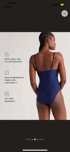 New Quince Italian Cami One-Piece Swimsuit Size Large MSRP $52 thumbnail 5