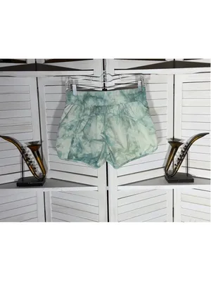 Lululemon track shorts V “4” diamond white washed marsh green athleisure sz 4 thumbnail 5