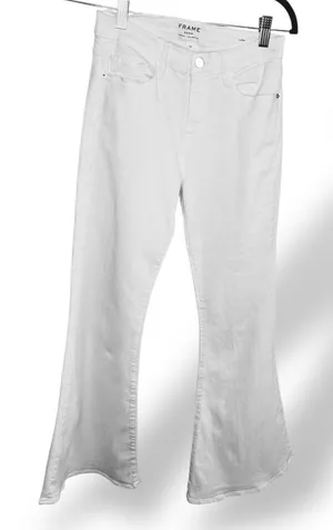 FRAME Le Bell White Flare Wide-Leg Jeans Size 25 thumbnail 1