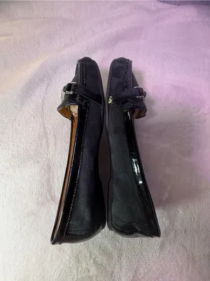 Coach Black Signature Canvas Slip-On Loafers with Metal Trim thumbnail 7