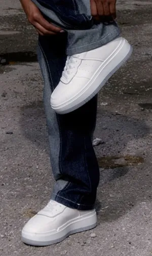 NWT PrettyLittleThing Chunky Platform Sneakers White US 6 thumbnail 1