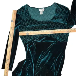 VTG Coldwater Creek Velvet Maxi Dress M Emerald Whimsigoth Renaissance Romantic thumbnail 7