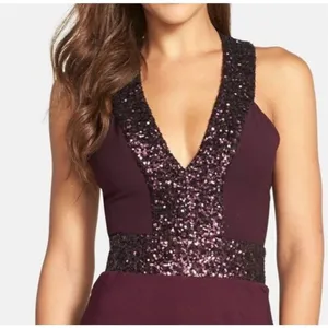 ✨Dress the Population Delani Racerback Sequin Ivory Sz XS Dress✨ thumbnail 3