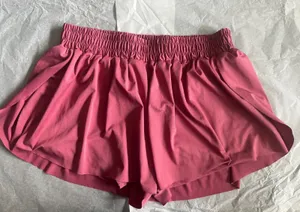 Procadmus Women Flowy Athletic Shorts Pink Smocked Waist Built-in Liner Size L thumbnail 1