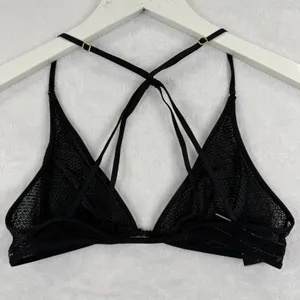 Victoria's Secret Black Sheer Mesh‎ Strappy Bralette Front Clasp 364109 Small thumbnail 8