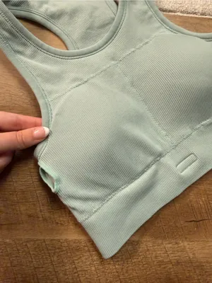 Astoria Activewear CONTOUR Ribbed Seamless Sports Crop in Seafoam Size Small Bra thumbnail 7