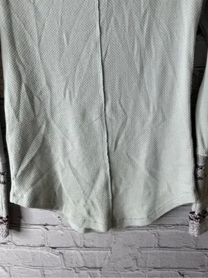 NWT Free People Sage Green Thermal Long Sleeve with Embroidered Cuffs large thumbnail 5