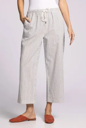 Thread & Supply Anita Striped Wide Leg Pants Size Small Cotton Drawstring thumbnail 1
