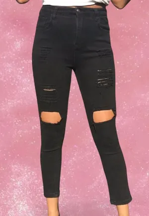 American Eagle Distressed high-waisted skinny jeans thumbnail 1