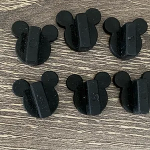 Disney Pin Backs Black Mickey Mouse Heads Set 8 Rubber thumbnail 5