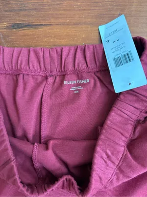 NWT Eileen Fisher Organic Cotton Pull On Lazy Pant Cranberry Sz M 💛🍄 thumbnail 8