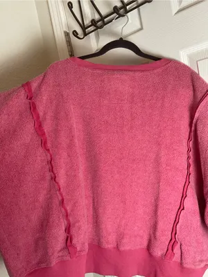 American Eagle Pink Fleece Sweatshirt Seriously Huggable Oversized Crewneck thumbnail 6