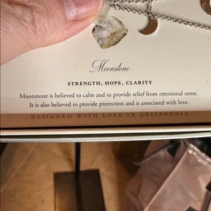NIB Luna Norte Moonstone Crescent Moon Layered Necklace Set Silver thumbnail 4