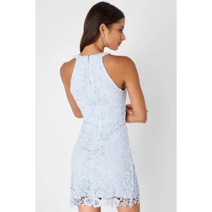 Lulus Love Poem Light Blue Lace Mini Dress Party Cocktail Romantic XS NWT thumbnail 3