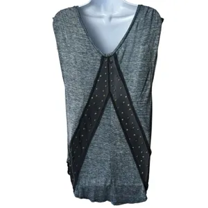 We The Free Studded Slub Jersey Tank Top Deep Blue‎ Black Rocker Grunge M thumbnail 5
