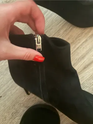 SAM EDELMAN BLACK SUEDE POINTED TOE BOOTIES US8.5 thumbnail 7