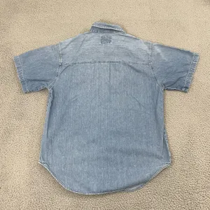 Vintage Embroidered Bear Denim Shirt Women M Blue Let's Quizz Again‎ Grandma thumbnail 4