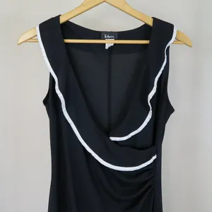 Vintage 90s Taboo Black & White Ruffle Cocktail Dress thumbnail 5