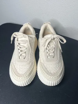 Dolce Vita Sandstone Cream Crochet Knit Platform Sneakers Size 7 thumbnail 3