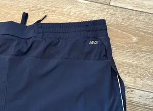 New Balance Sz L Athletic Shorts NB Dry Navy Blue White Trim Built in Panty thumbnail 7