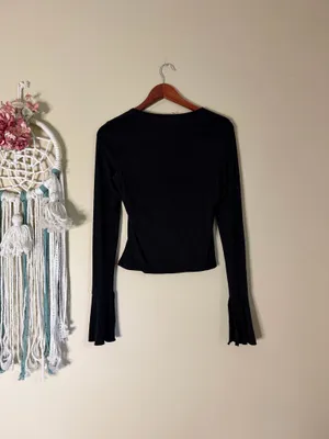 Reformation Lucca Knit Top Black Size Small thumbnail 5