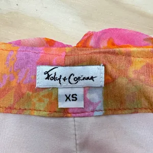 Foley + Corinna Silk Halter‎ Maxi Dress Orange Watercolor Print XS Boho Abstract thumbnail 7