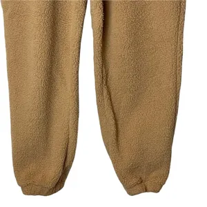 Blank NYC Tan Camel Teddy Bear Sherpa‎ Fleece Elastic Waist Jogger Pants Size M thumbnail 5