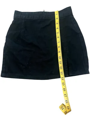 LIONESS The Lola Black Denim Slit Mini Skirt - Size XS thumbnail 4