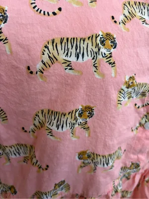 Little Tibet Boutique‎ cotton Pink Tiger Print Short Sleeve Sundress size s/m thumbnail 8