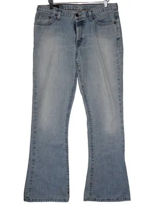 Abercrombie & Fitch Flare Blue Denim Light Wash Cotton Wide Leg Jeans Size 6 R thumbnail 1