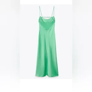 Zara Mint Green Satin Midi Slip Dress thumbnail 4