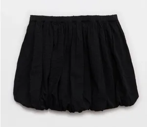 Aerie Real Good Black Bubble Mini Skirt Elastic Waist Textured Size M thumbnail 1