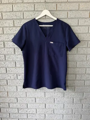 Figs Catarina One Pocket Scrub Top Navy Blue Size Small thumbnail 3
