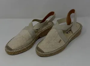 Viscata Sagaro Lace Espadrille Slingback Flat Cream Womens 37 thumbnail 1
