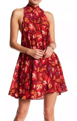 Intimately Free People High Neck Floral Swing Dress Womens Size‎ Small thumbnail 1