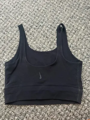 Nike Yoga Black Scoop Neck Sports Bra Tank thumbnail 3