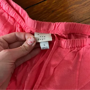 A New Day Coral Linen Blend Wide-Leg Pants thumbnail 3