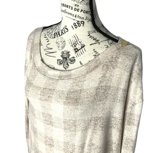 Maurices (M) Cozy Relaxed Plaid Button Long Sleeve Dolman Boat Neckline Tee thumbnail 10